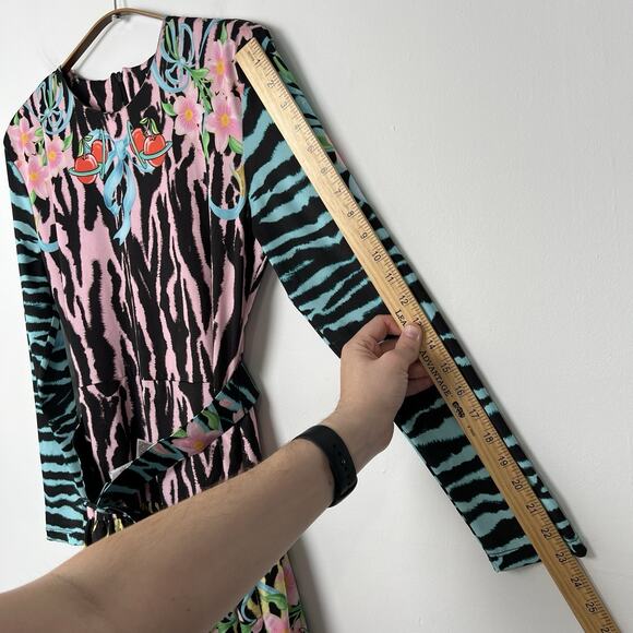 Desigual X Maria Escote Women’s Size Large Zebra Slim Short Dress Multicolor - Picture 13 of 16